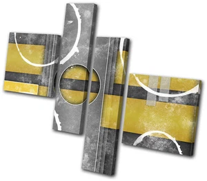 Abstract Modern Yellow MULTI CANVAS WALL ART Picture Print VA - Picture 1 of 1
