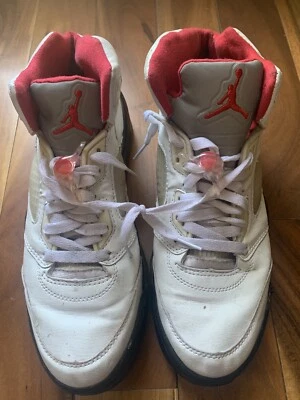 Nike Air Jordan 5 V Retro 2013 Blanco Negro Rojo Fuego, talla 11 Foto 1 de 4