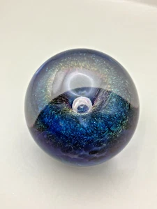 Robert Eickholt Paperweight 1988 Speckle Swirl Control Bubble 3" - Picture 1 of 7