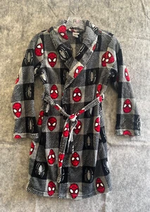 Spider-Man Boy's Gray Print Superhero Fleece Bathrobe Robe size M (8/10) - Picture 1 of 14