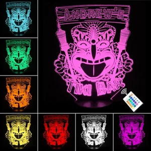 Letrero de barra LED personalizado de neón TIKI luz nocturna vajilla playa tropical 16 colores - Imagen 1 de 10