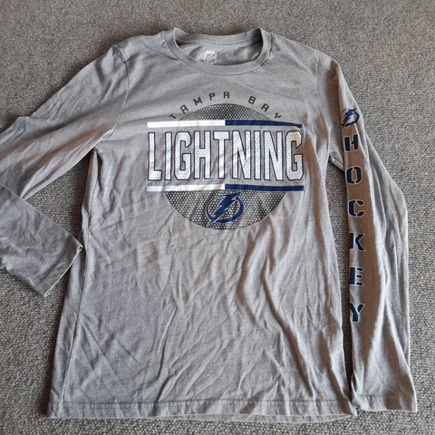 Tampa Bay Lightning Long Sleeve Shirt Youth Teens 14/16 L NHL Apparel Cover