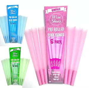 King Size vorgerollte Kegel weiser Himmel blau Rollpapier rosa Rollpapier UK - Bild 1 von 4