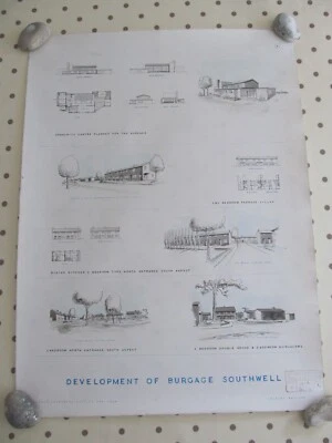 ORIGINAL VINTAGE ARCHITECTURAL DRAWING OF A HOUSING DEVELOPMENT - Image 1 of 4