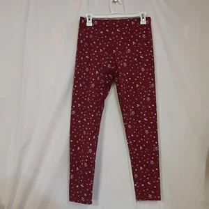 No Boundaries Floral Ankle Leggings Cranberry Size Juniors M(7-9) - Picture 1 of 3