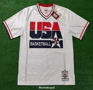 Mitchell & Ness MALONE Team USA '92 Authentic Shooting Shirt, White, Size 40 (M) - Picture 1 of 12