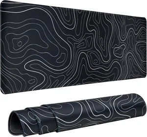 Gaming Mouse Pad Large 31.5 X 11.8In Topographic Keyboard Mousepad for Non-Slip - Picture 1 of 6