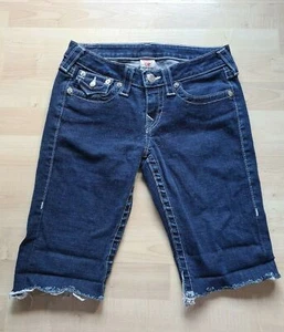 TRBJ True Religion Cut Off Jean Shorts Womens Size 28 Destroyed Denim 28" x 12" - Picture 1 of 8