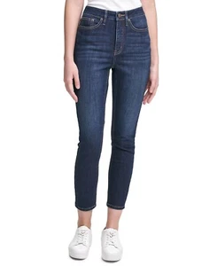 Pantalones de mezclilla ajustados de altura alta Calvin Klein azules B4 HP - Imagen 1 de 9