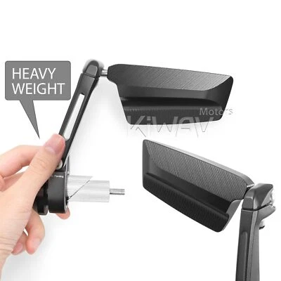 PAR de espejos retrovisores de extremo de barra LEAP negro pesado 7/8"-1 1/4" barra hueca para Suzuki Foto 1 de 4