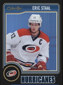2014-15 O-Pee-Chee Black Rainbow #122 Eric Staal /100