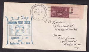 1949 cachet cover Highway Post Office first trip Syracuse Oswsego NY - Picture 1 of 1