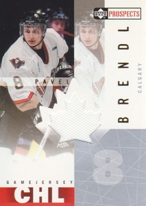 2000-01 UD CHL Prospects Hockey Game JERSEY #PB Pavel Brendl Calgary