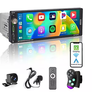 Single Din Car Stereo Wireless Apple CarPlay 6.9 Touchscreen Bluetooth Radio USB - Picture 1 of 9