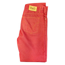 DOLCE & GABBANA Vintage Straight Fit Red Jeans UK 12-14 (W33 L34)