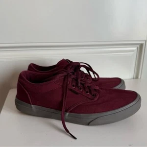 Vans Men Monochromatic Maroon Red Atwood Sneaker Winston Burgundy Low Top Skate - Picture 1 of 9