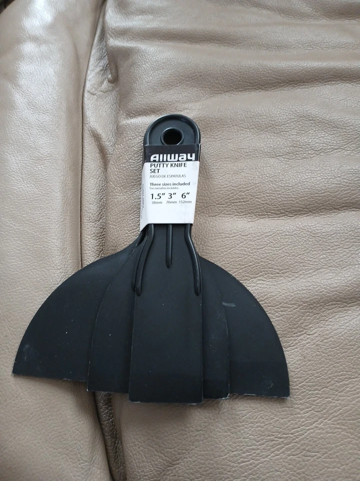 3pc Allway Black Plastic Putty Spackle Knife Set Varying Sizes (1.5" 3" 6") - Image 1 of 4