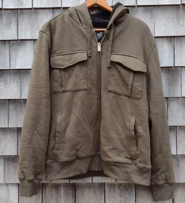 Sudadera con Capucha O'Neill Cremallera Completa Forrada de Vellón Marrón Verdoso Para Hombre Talla Pequeña Foto 1 de 4
