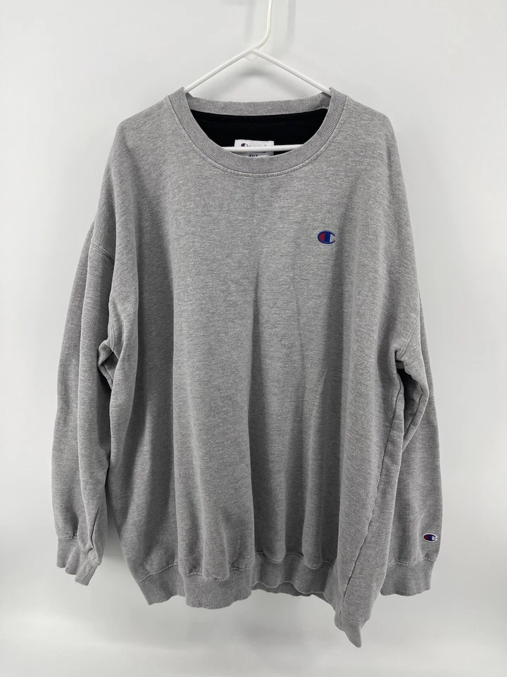 Vintage Champion Pullover Sweatshirt Mens Big Tall Size 4XLT Grey Fast Shipping - Image 1 of 4