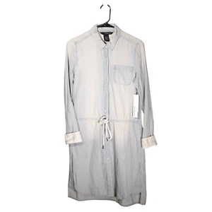 Calvin Klein Jeans Women's Shirt Dress Button Up Light Wash Denim Jean Small NWT - Picture 1 of 11