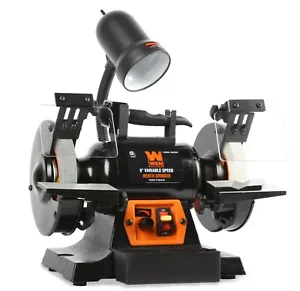 WEN BG625V Smerigliatrice da Banco 2,5 Ampere 6 Pollici Velocità Variabile con Luce di Lavoro Flessibile - Foto 1 di 8