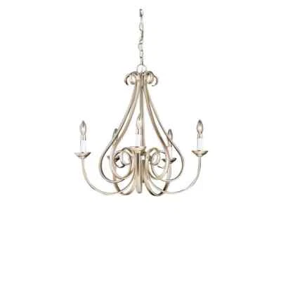 KICHLER Dover 25 in.5-Light Brushed Nickel Transitional Candle Empire Chandelier - Image 1 of 4