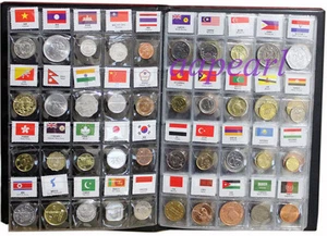 180 Pcs Different Countries Regions World Coins Money With Flag Collection Album - Picture 1 of 8