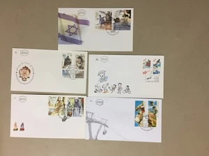 Five '90 Israel fdc with two TAB stamps(2) - Picture 1 of 1