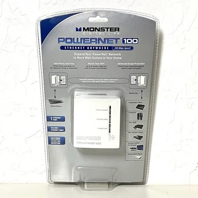 Monster Digital Express Powernet 100 Network Expansion Adapter - New Sealed - Image 1 of 4