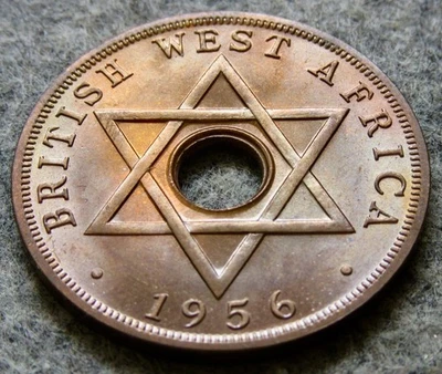 BRITISH WEST AFRICA ELIZABETH II 1956 KN ONE PENNY, UNC LUSTRE km# 33 - Image 1 of 4