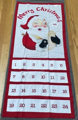 POTTERY BARN KIDS  Advent Calendar Santa CHRISTMAS w 25 Pockets NEW WITH TAGS - Image 1 of 4