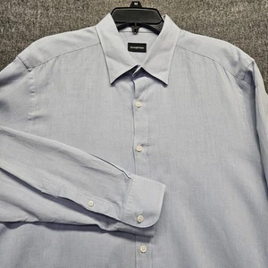 Ermenegildo Zegna Shirt Men's XL Blue Button Up 100% Cotton - Picture 1 of 10