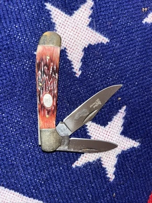 Faca de aço inoxidável lâmina dupla guerreiro aço geada cabo de osso vermelho - Imagem 1 de 3