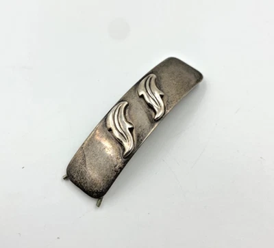 Silver Barrette tR Handmade Sterling Hair Clip Native American 2.5" AN123 3/25 - image 1 of 4