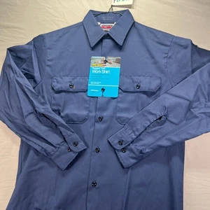Vintage Big Mac Work Shirt Mens 15.5 Medium Blue Button Up Rugged Twill NWT - Picture 1 of 10