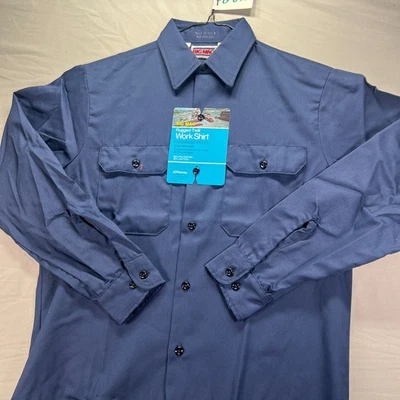 Vintage Big Mac Work Shirt Mens 15.5 Medium Blue Button Up Rugged Twill NWT - Image 1 of 4