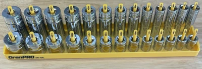 GearWrench 3/8" Dr SAE 6pt Shallow Deep Sockets 80553 80555 w/Tray 1/4"-1" - Image 1 of 4