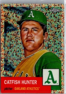 2022 Topps Chrome Platinum Anniversary Catfish Hunter Rose Gold mini diamond /75 - Picture 1 of 2