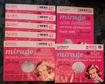 Jac-O-Net Mirage  Lot =12 NOS Hair Net  No. 145 Bob size  Dance costume - Image 1 of 4