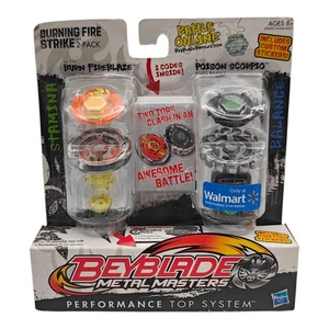 Paquete de 2 Beyblade Metal Masters Spiral Blitz Burn Fireblaz Poison Scorpio Hasbro - Imagen 1 de 9
