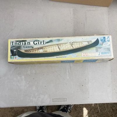 Midwest Products The Indian Girl Canoe Wood Model Kit # 981 NEW Sealed Bags M1 - Image 1 of 4