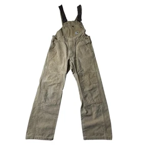 Vintage Carhartt Y17 BRN Youth Bib Overalls Union USA Youth Large 14-16 26x26 - Picture 1 of 5