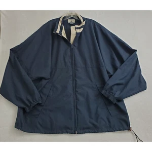 Chaqueta cortavientos Cutter & Buck para hombre XLT azul marino tostado cremallera completa carcasa suave - Imagen 1 de 8
