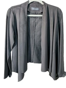 New Faux Suede Jacket Bagatelle Taupe Open Draped Front Size Small - Picture 1 of 9