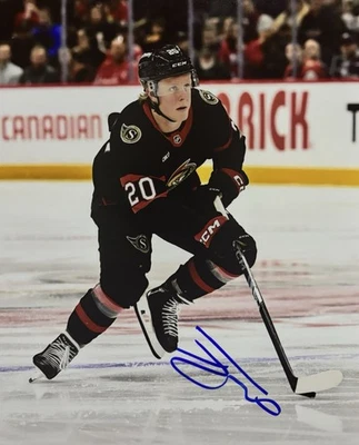 ¡Foto 8x10 firmada por Fabian ZETTERLUND! ¡Estrella de los Senadores de Ottawa! Suecia! Con certificado de autenticidad Foto 1 de 2