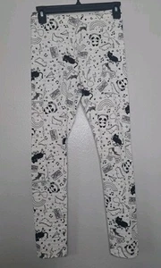 Wonder Nation Girl's Cotton Leggings Ivory Black Fun Cats XL (14-16)  - Picture 1 of 9