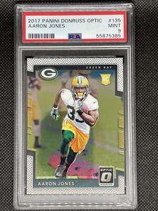 2017 Donruss Optic Aaron Jones RC Rookie PSA 9 MINT #135