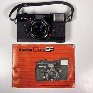 Konica C35 EF Hexanon 38mm F2.8 Compact Camera W/ Flash & Manual Read Desc. - Picture 1 of 22
