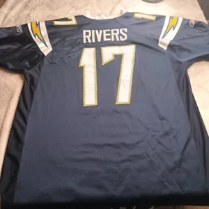Reebok Phillip Rivers Jersey Adult Size 2XL Men San Diego Chargers Stitch Sewn - Picture 1 of 12