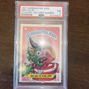 1987 GARBAGE PAIL KIDS SEMI COLIN NO CARD NUMBER STICKER PSA 7 NM - Picture 1 of 3